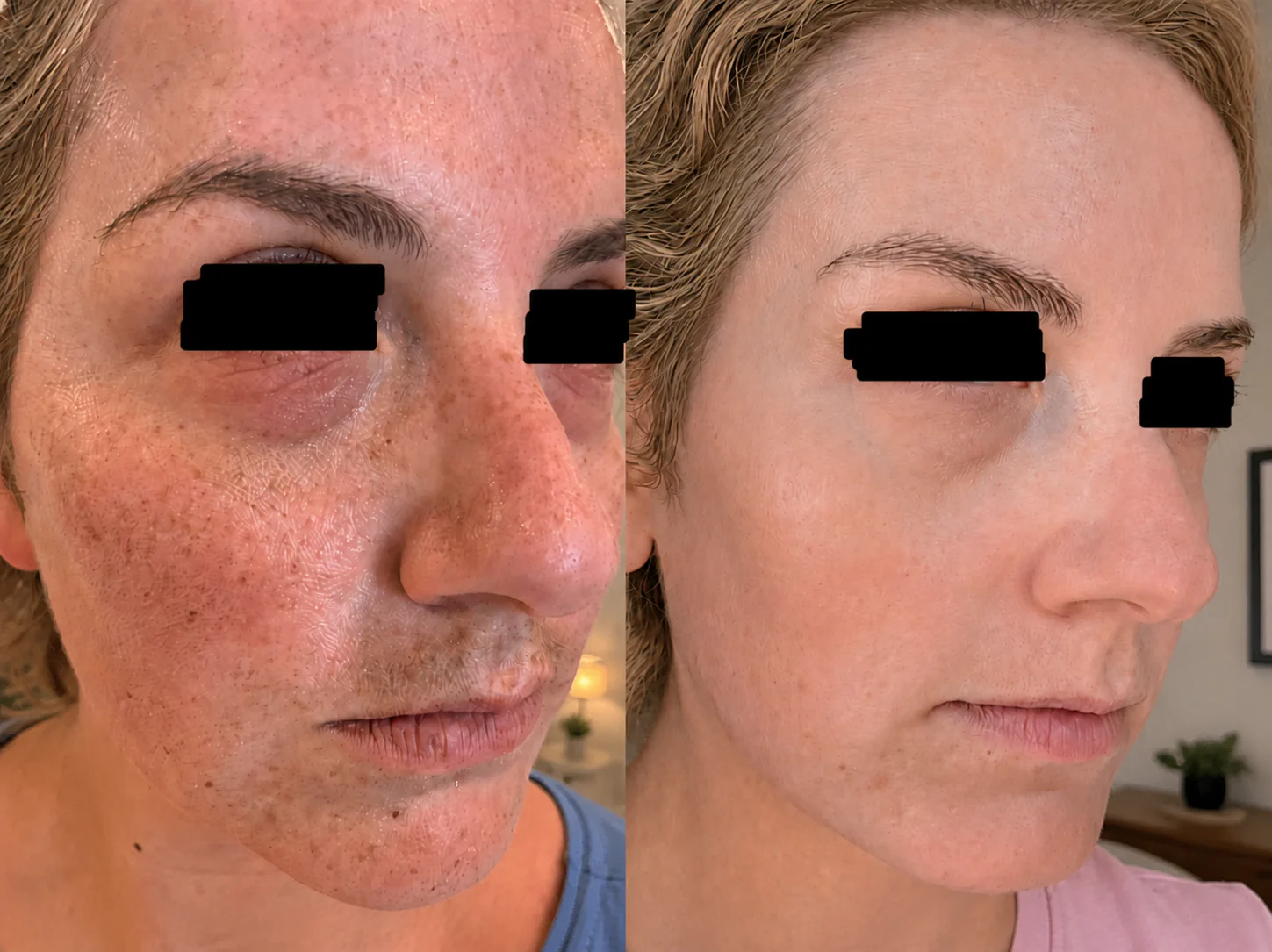Side-by-side photos submitted by Hailie at ages 30 and 34, with her eyes obscured
